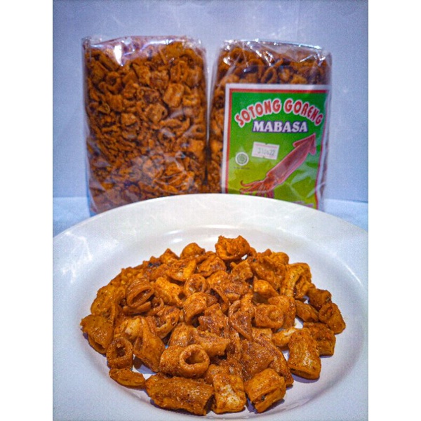 Aneka cemilan makanan ringan Sotong goreng pedas/original, Basreng stik pedas/original, seblak ceker 500gr-2