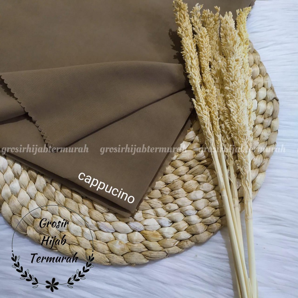 Bella Square Jumbo Syari 130x130 Lasercut / bella syar'i/ segiempat jumbo/ Jilbab LC-cappucino