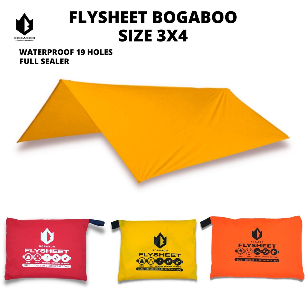 Bisa (COD) Flysheet 3x4 M BOGABOO 19 Loop Waterproof Full Sealed/ Siler Pelapis Pelindung Tenda - flyshet