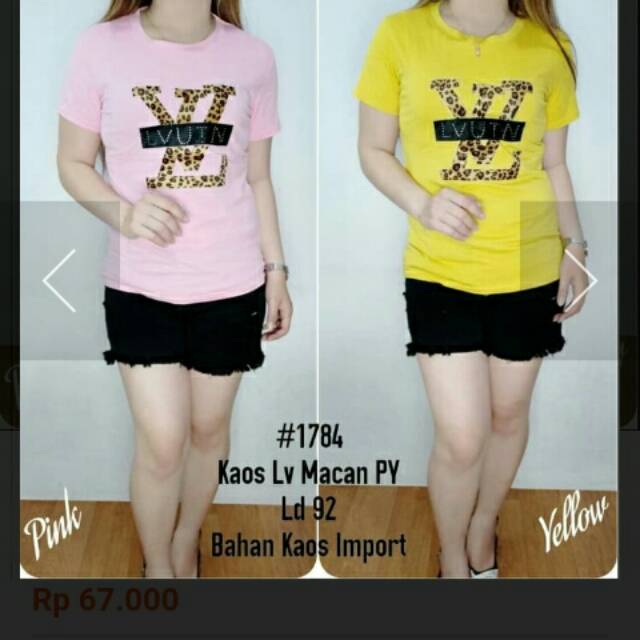 Kaos wanita import kaos import LV Macan PY 1784