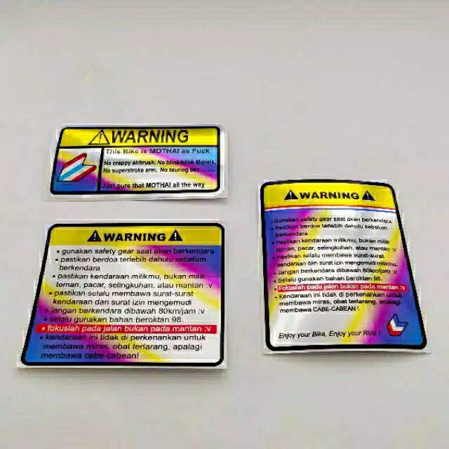 stiker warning thailand  thailook thailand TWOTONE