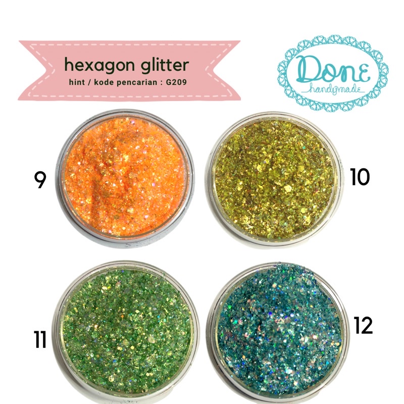 Done handymade glitter slime glitter nail art scrapbooking g209 glitter hexagon