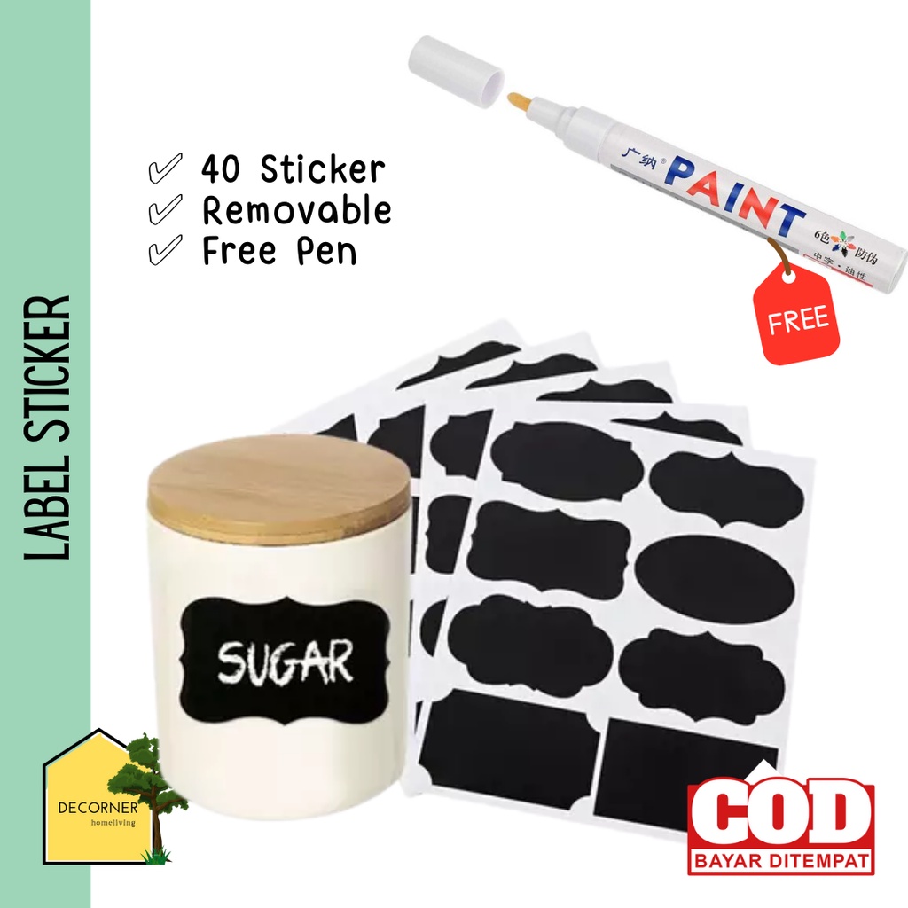 

Sticker Label Toples Pantry 40 Pcs Serbaguna Free Removable Pen