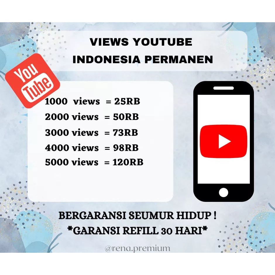 VIEWS Youtube Indonesia Permanent Bergaransi