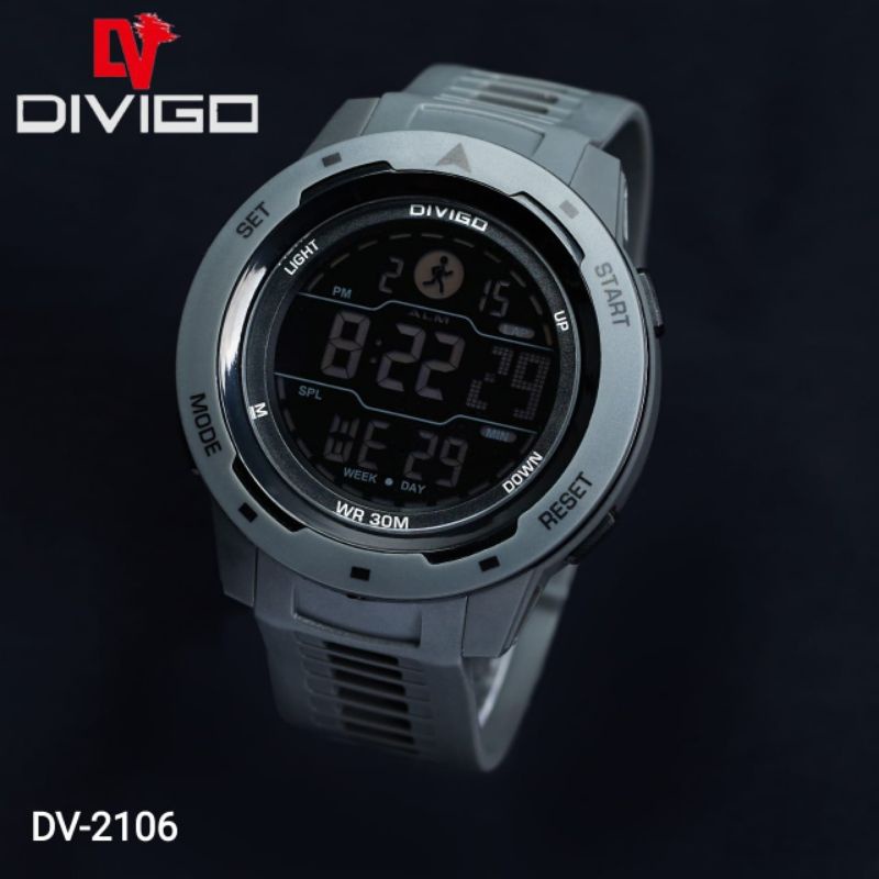 (Terima Cod)Jam Tangan Pria Divigo Set Digital Anti Air/Water Resist Strap Rubber/Karet Original(Dikirim Jakarta)