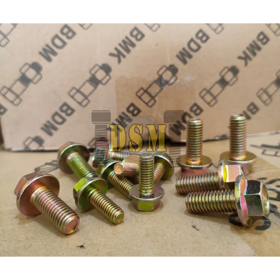 Flange Bolt M12x50 / Baut Topi Kuning M12 Kunci 17