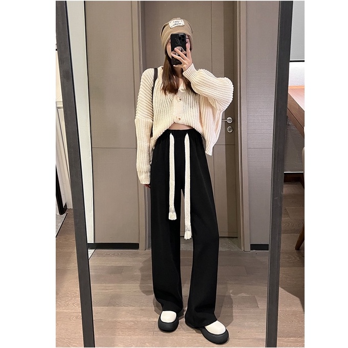 korea style celana panjang wanita highwaist kulot Casual panjang