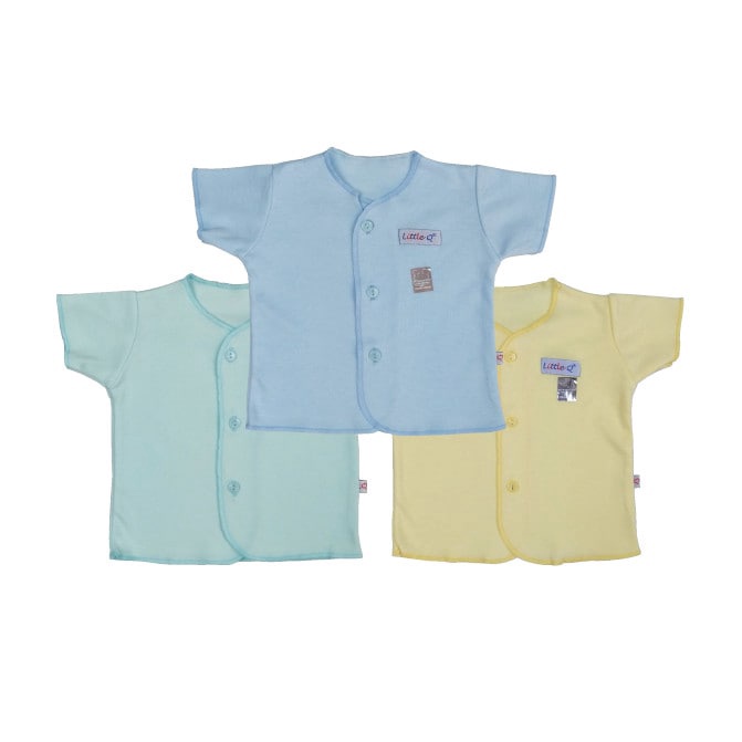 LIBBY / Little Q Baju Pendek dan Panjang Polos Warna (1pc warna random)