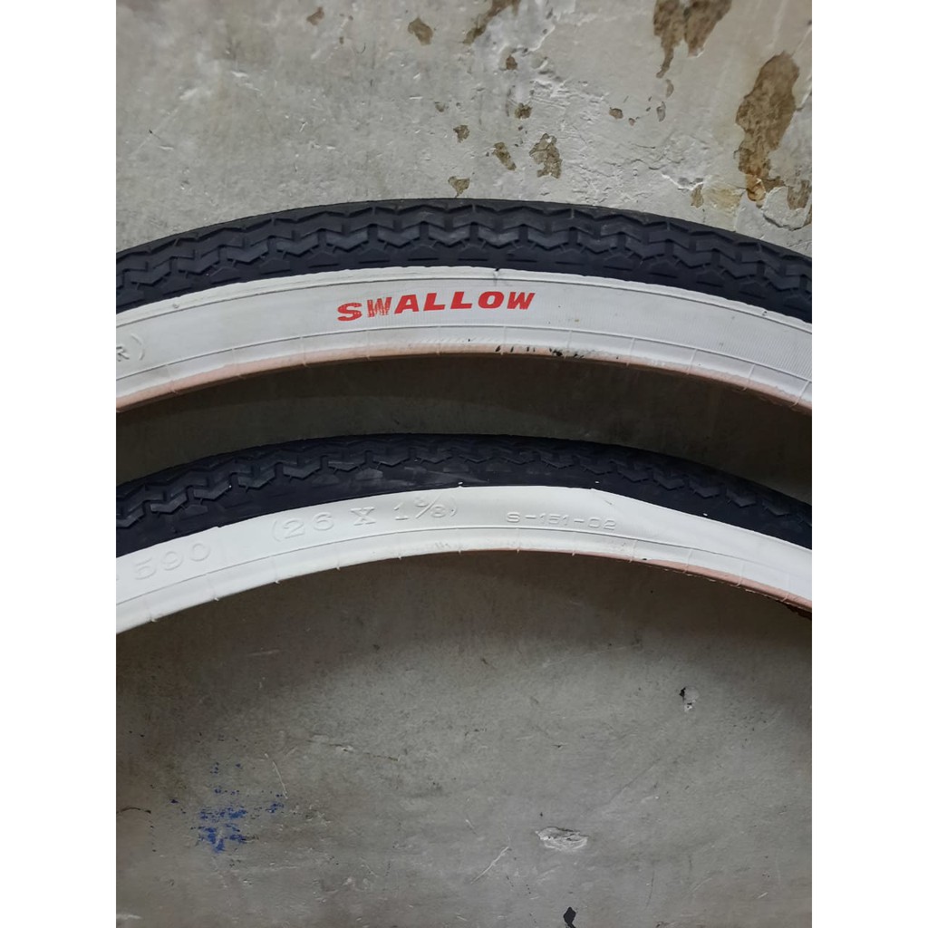 TERMURAH!!! Ban Luar Sepeda Jengki 26 x 1.3/8 JENGKI PUTIH SWALLOW / Satuan / Realpict