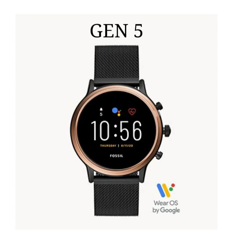 Jam Fossl Gen 5 Juliana Black Mesh Stainless Steel Smartwatch FTW6036 Original