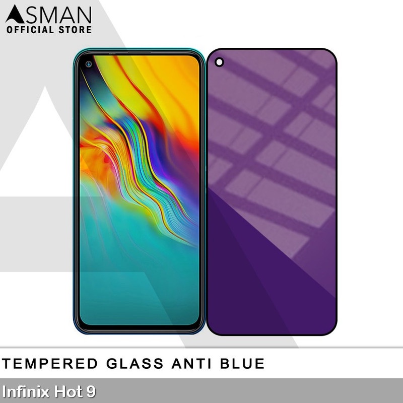 Tempered Glass Blue Light Full Lem Infinix Hot 9 Anti Radiasi Screen Protector