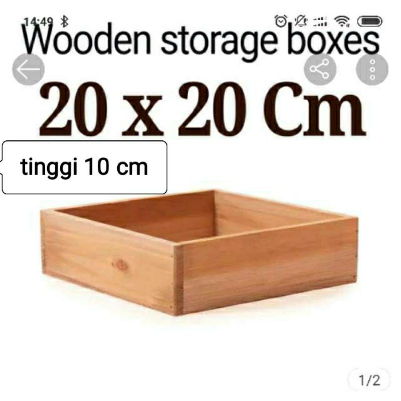 Storage Wooden box 20x20x10 Cm Kotak kayu tempat penyimpanan seserahan