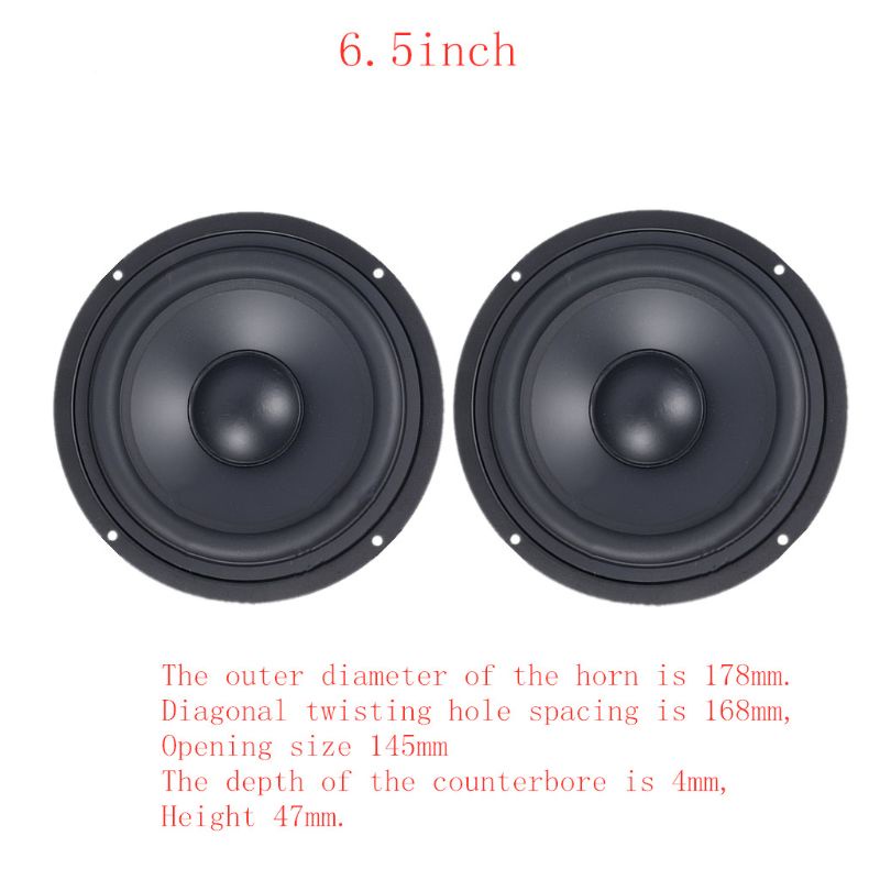 btsg 2Pcs 4/5/6.5 Inch Woofer Audio Speaker Auxiliary Bass Horn Passive Radiator Booster Bass Vibration Plate Vibrating Speaker Accessories Parts