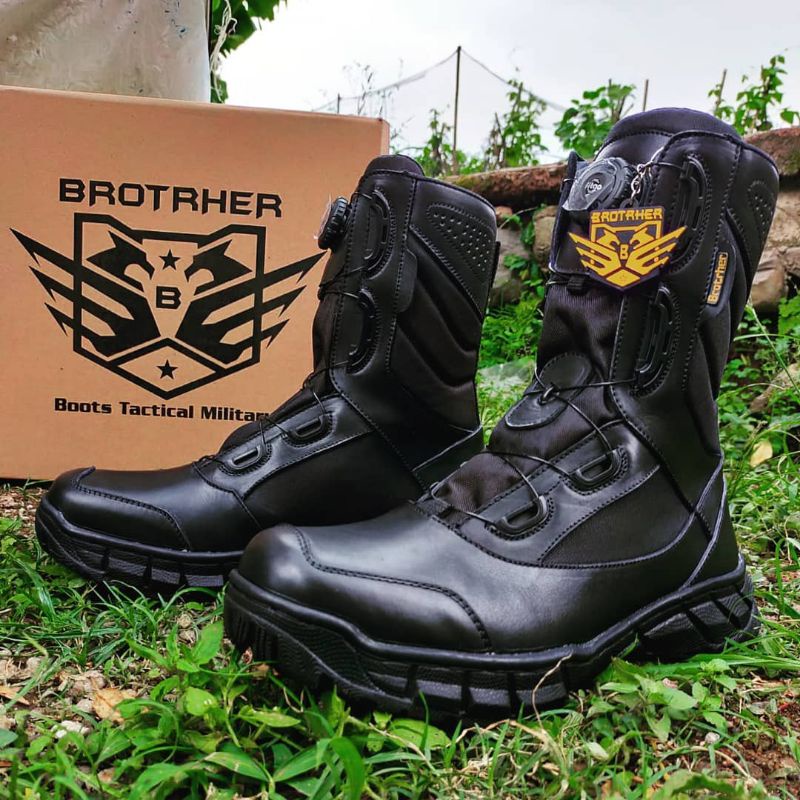 sepatu pdl tni polri sekurity kulit asli Tali Putar Tni Polri Tactical Kulit Asli Merk Brotrher Douglas Anti Air Terbaru anti air