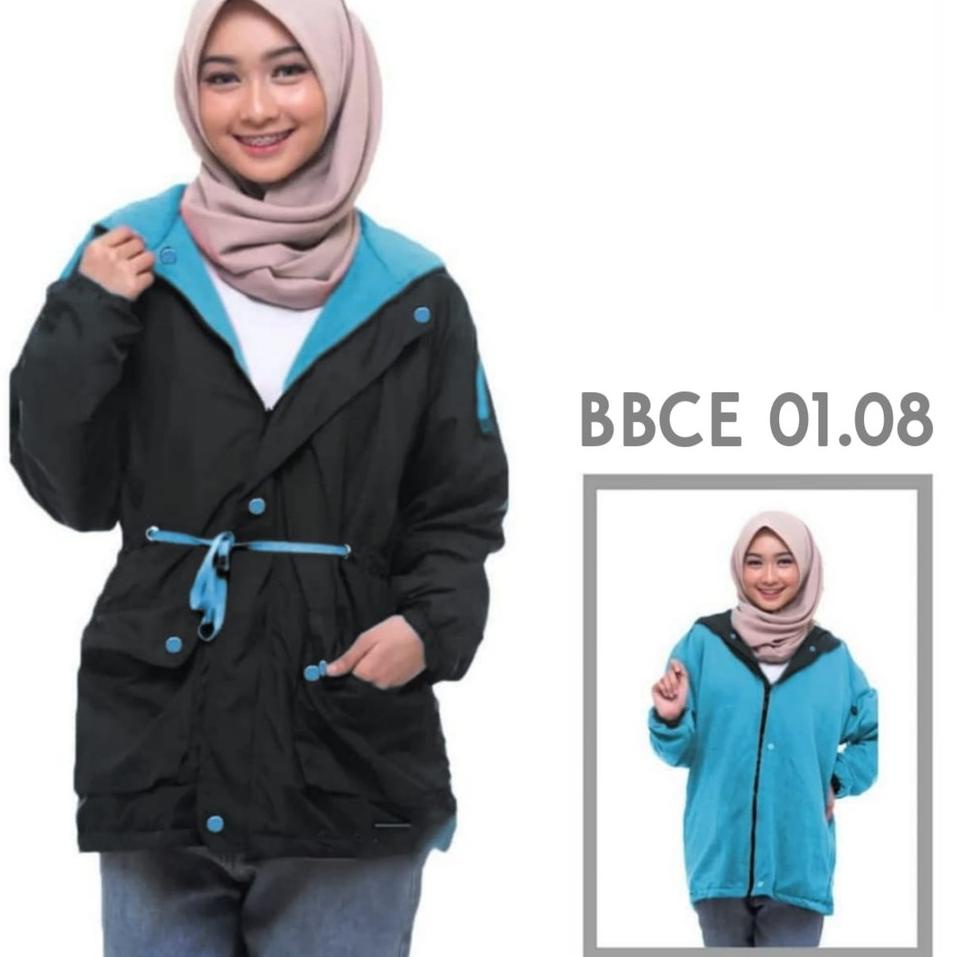 97 Jaket Parasut Bolak Balik Cewek V2/Jaket Parasut 2 warna/Jaket Wanita Premium Kekinian ↓ Promo ⌒-
