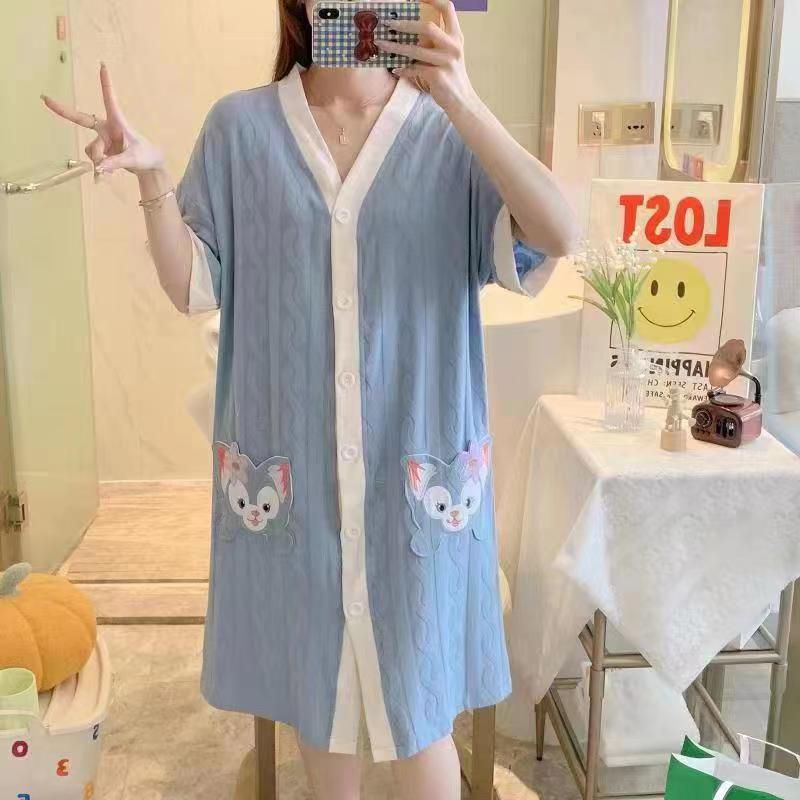 RULIF Daster Vneck kancing korea / Piyama korea import kancing list