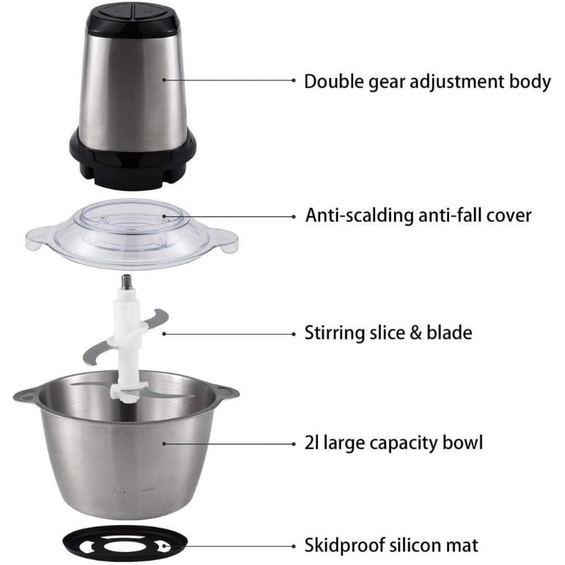 Meat Grinder Stainless Steel 304 2 Liter 4 Mata Pisau