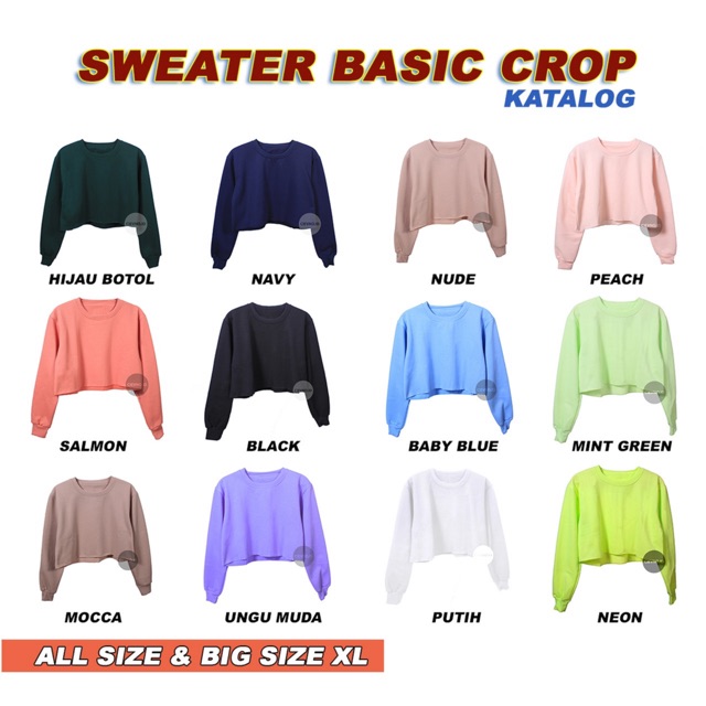 SWEATER CROP POLOS ALL SIZE &amp; BIG SIZE XL