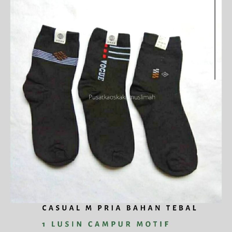 [12 PASANG] KAOS KAKI KANTOR PRIA M