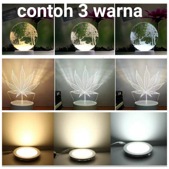 3 warna Lampu 3D meja hias tidur 3 dimensi akrilik, acrylic, LED led lamp gift illusion