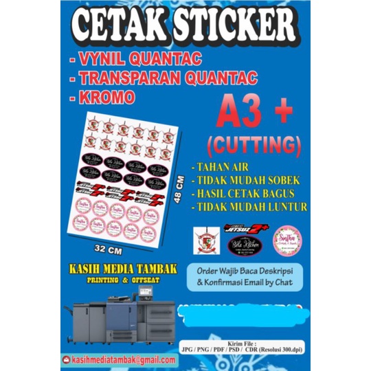 

CETAK STIKER KROMO A3+ (PRINT+CUTTING)
