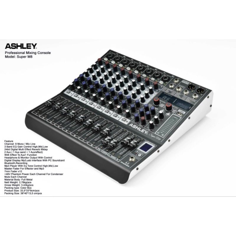 Mixer Ashley 8 Channel SuperM8 Supports PC