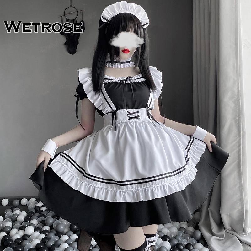 【Wetrose】Ready Stock Cute Soft Girl Anak Cewek Gadis Muda Japanese Lolita Maid Costume Cosplay Anime Young Women Dress Suit Set