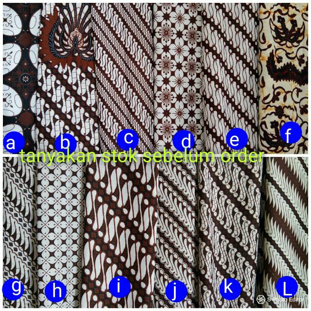 Kain batik printing murah batik jarik sogan coklatan putih h santoso unggul jaya seno parang batik