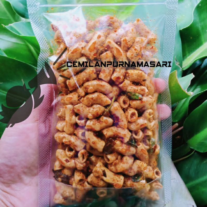 

CEMILAN Makaroni Daun Jeruk Kriuk/GURIH/PEDAS/KERUPUK/CEMILAN 100G