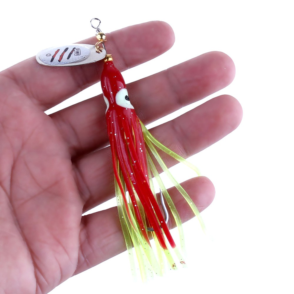 HENGJIA Umpan soft spinner spoon pancing swimbait sequin jigs fishing lure ikan bass outdoor tackle