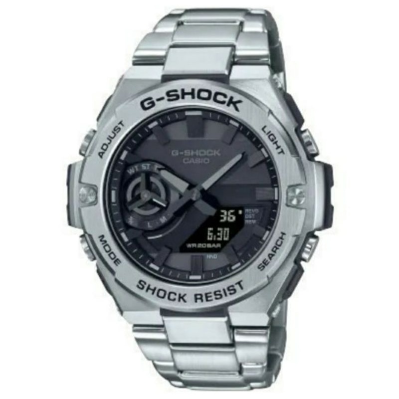 Casio G-SHOCK GST-B500D-1A1DR G-STEEL jam tangan pria original analog digital rantai stainless  gara