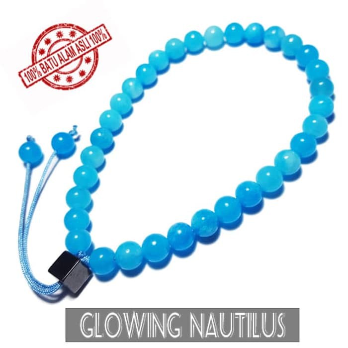 SALE DISKON Gelang Tasbih 33 Batu Asli Giok Biru 6mm