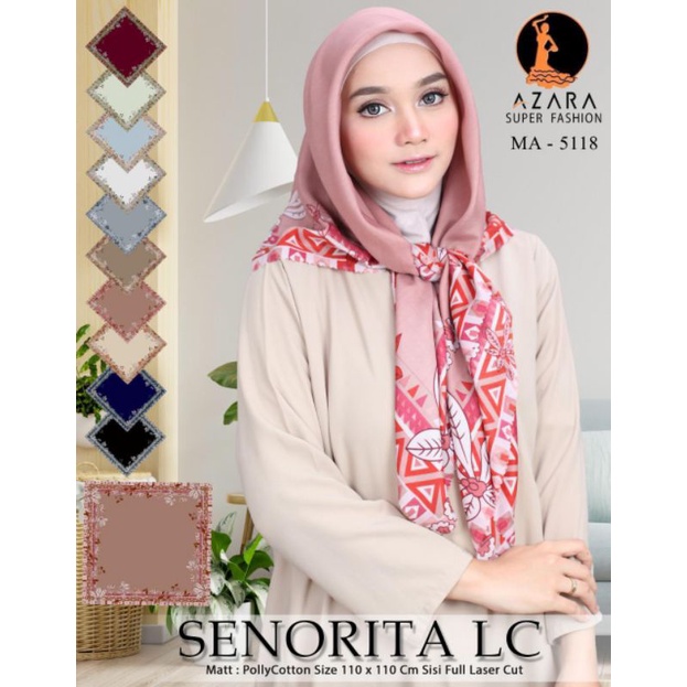 [original Azara] SENORITA LC Motif •• hijab segiempat Motif-3