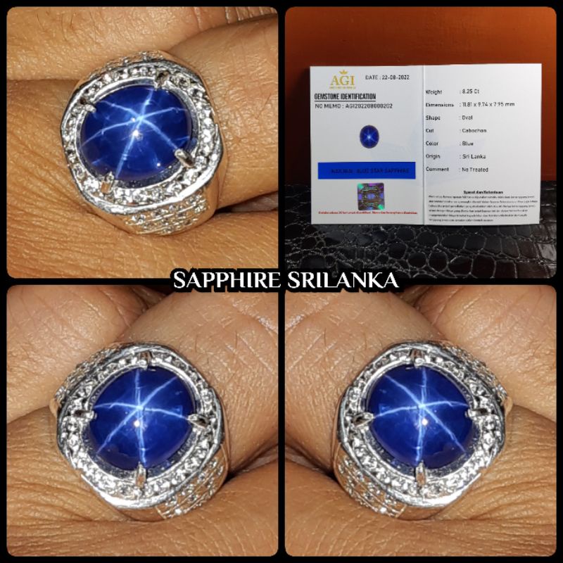 BERKUALITASS  NATURAL SAPPHIRE STAR VIVID ROYAL BLUE