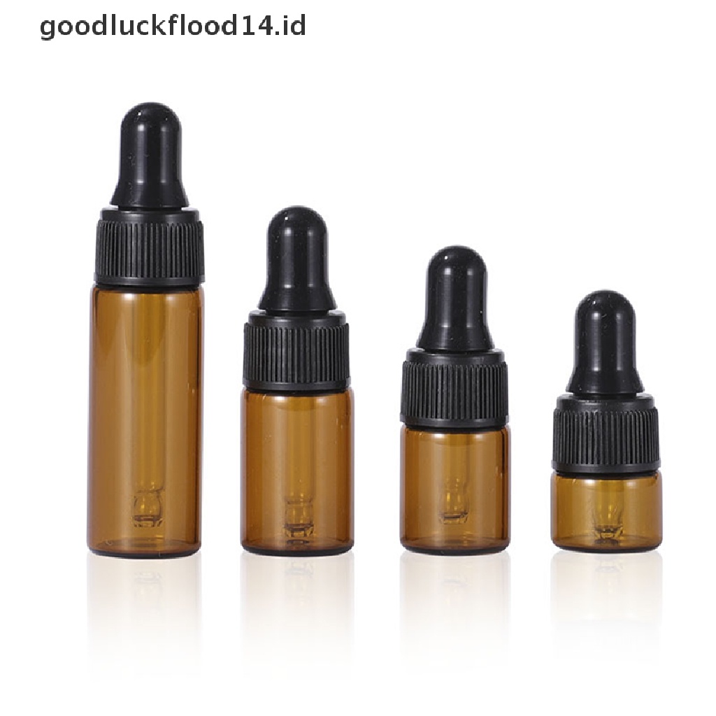 [OOID] 10X 1ml/2ml/3ml/5ml Empty Amber Glass Dropper Bottle Essential Oil Travel Bottle ID