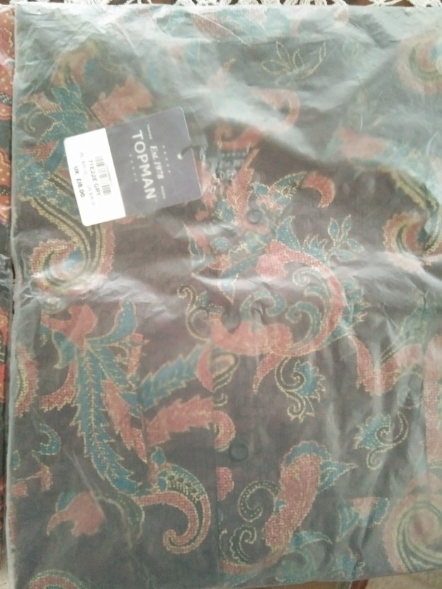 Freypv 7785 Slimfit Long Batik Black Floral Gold  M-xl Kemeja Batik