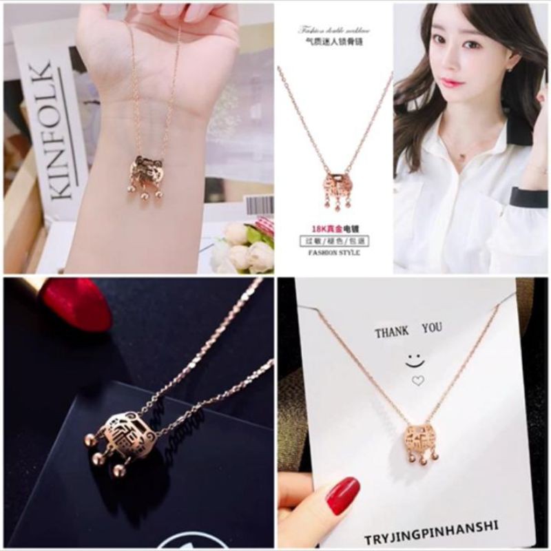 kalung model Hook /Fo | Kalung Titanium Anti Karat dan Luntur | Kalung Wanita | Kalung Keberuntungan