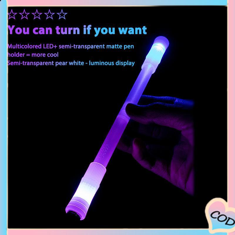 COD❤️Spinning pen pulpen pena putar plastik balance anti stress bolpoin rotating Dengan lampu led bercahaya-A.one