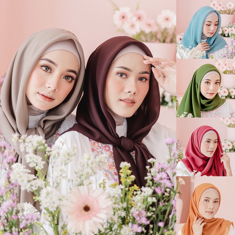 BELLA SQUARE Premium Jilbab Bella Square Jilbab Segi Empat Polos Kerudung Segi Empat Polos Hijab Premium Hijab Murah Kerudung Murah Polycotton Jahit Tepi