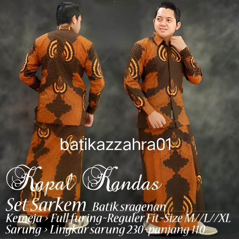 SETELAN SARUNG MOTIF KAPAL KANDAS FULL FURING PREMIUM