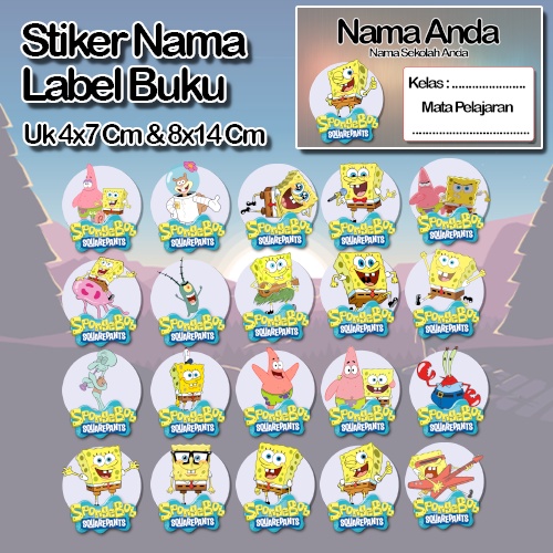 

Stiker Spongebob patrik plangton tn krab sendi squidword Karakter Lucu Custom Lebel Nama cromo murah 20 Varian berbeda Sticker Pelajaran Mapel buku anak sekolah No 3
