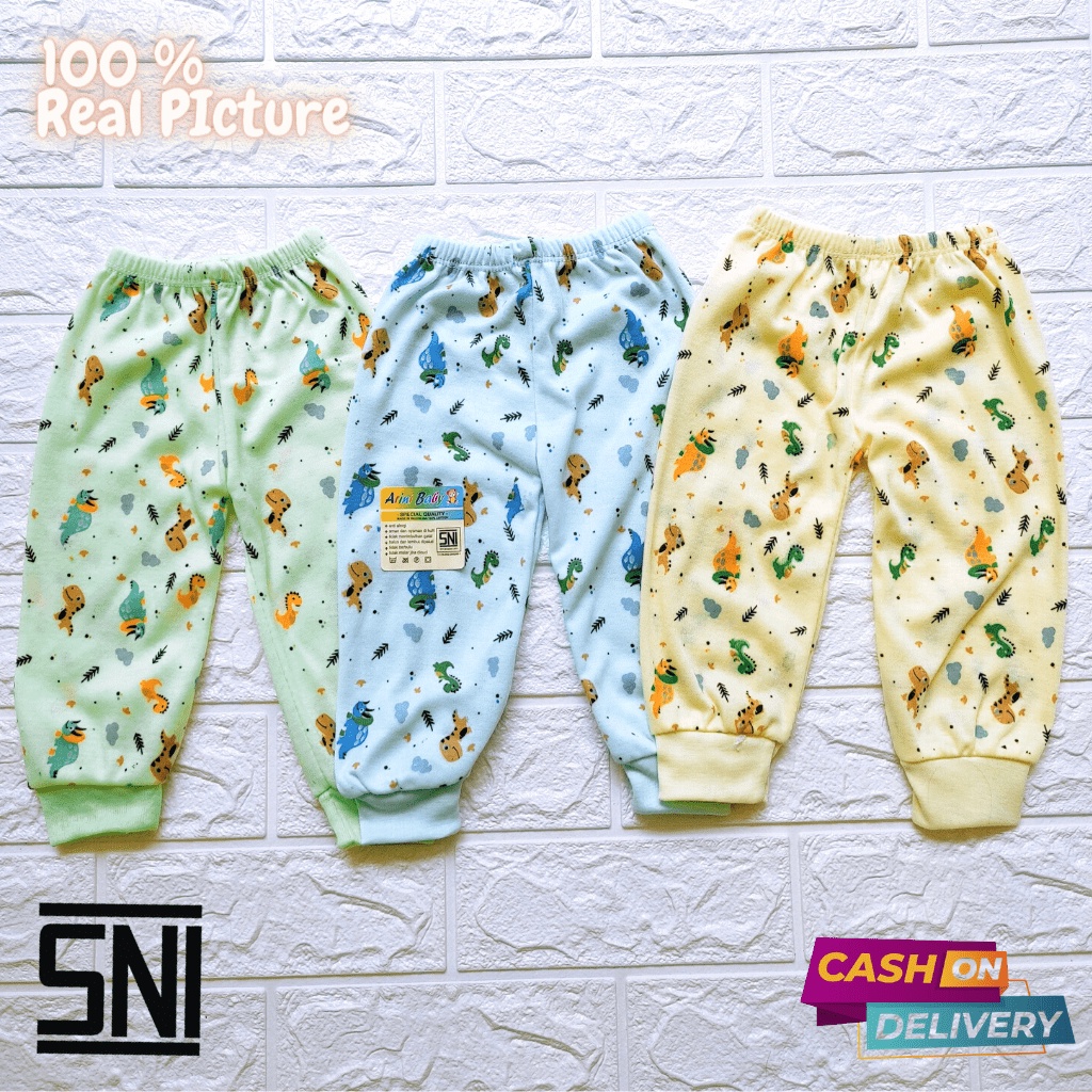 3 PCS Celana Bayi Panjang Celana Panjang Bayi Usia Newborn Size S M L XL Bawahan Bayi