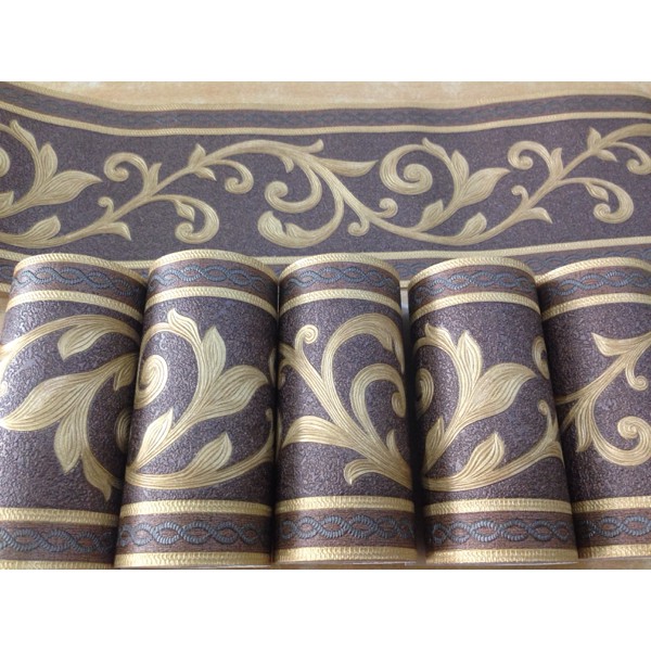 wallpaper dinding border list motif klasik coklat embose wallpaper dinding border list motif klasik coklat embose