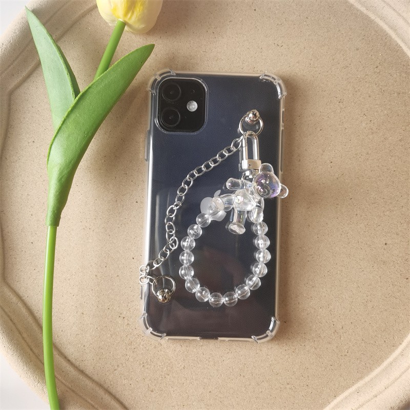 Case Transparan Dengan Rantai Butterfly Untuk IPhone 14 6 6s 7 8 SE 2020 7P / 8Plus X XS XR 11 12 13 mini Pro Max