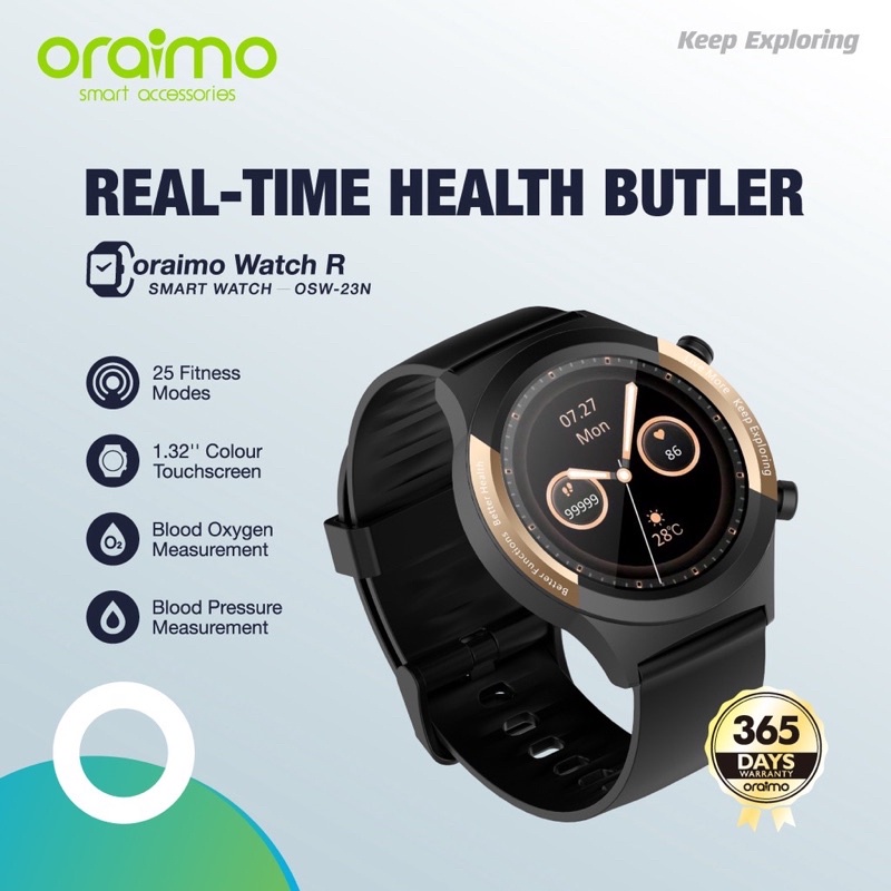 Oraimo OSW-23N Watch R Smart Watch Jam Tangan Pintar Health Butler Garansi 1 Tahun