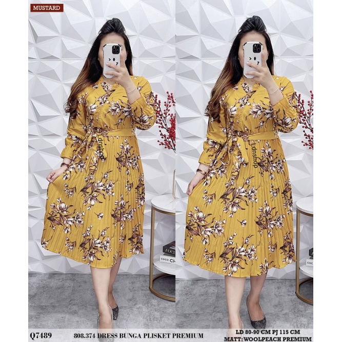 808.374 DRESS BUNGA PLISKET PREMIUM Q7491