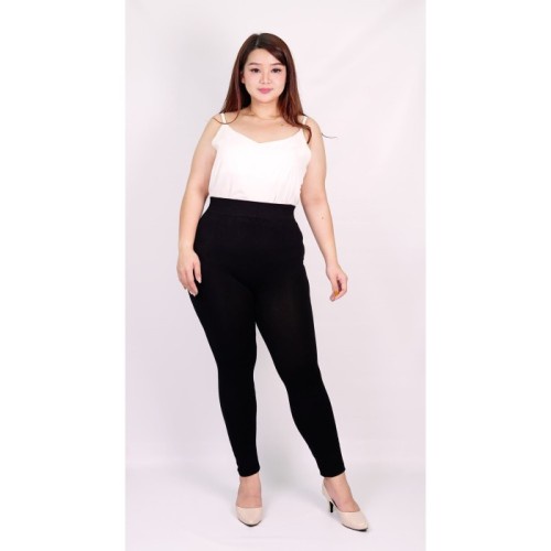 Legging Wanita Polos Super Jumbo Warna Hitam Import