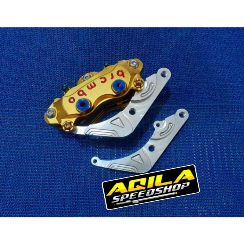 Kaliper beremb0 4p 2pin dan breket 4p2pin Shock standar Nouvo-Rx king-Jupiter-Vega-Vixion-F1zr-Byson