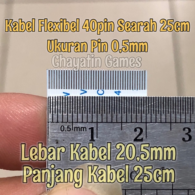 Kabel Flexibel 40 Pin Halus Searah Panjang 25cm - Ukuran Pin 0,5mm