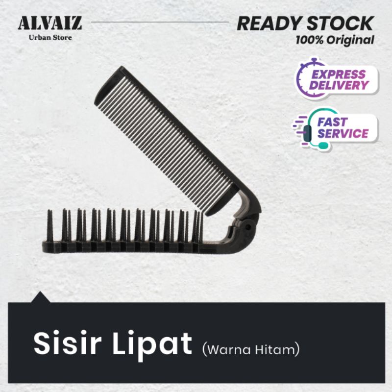 Sisir lipat pelurus rambut pria sisir saku mini alat barbershop